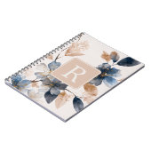 Carnet Modèle de monogramme de jolie fleur personnalisé (Côté gauche)