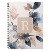 Carnet Modèle de monogramme de jolie fleur personnalisé (Devant)