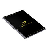 Carnet Modèle de monogramme initial Gold Noir professionn (Côté Droit)