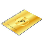 Carnet Modèle de monogramme moderne de faux aspect métall (Côté gauche)