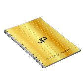 Carnet Modèle de monogramme personnalisé Faux Or (Côté Droit)