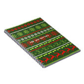 Carnet Modèle de motif de vacances rouge et vert (Côté Droit)