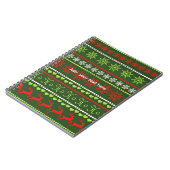 Carnet Modèle de motif de vacances rouge et vert (Côté gauche)