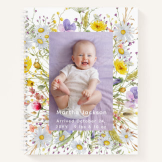 Carnet Modèle de nom de bébé avec photo personnalisée