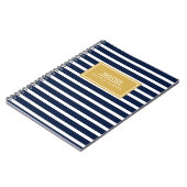 Carnet Modèle de nom Gold du Motif de la marine (Côté gauche)