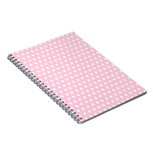 Carnet Modèle de pois rose et blanc (Côté Droit)