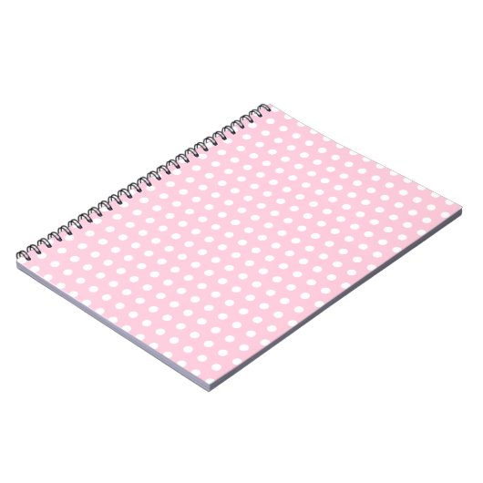 Carnet Modèle de pois rose et blanc (Côté gauche)