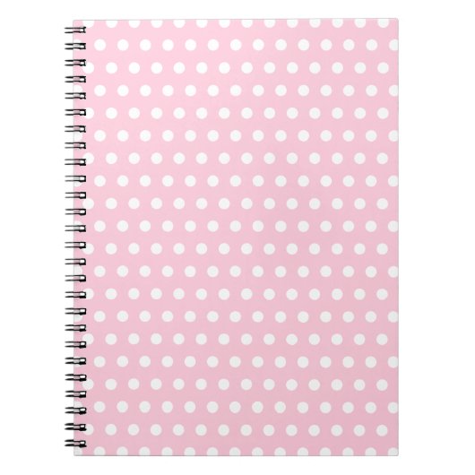 Carnet Modèle de pois rose et blanc (Devant)