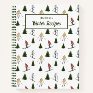 Carnet Modèle de skieuses à l'aquarelle Recettes d'hiver