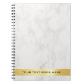Carnet Modèle de spirale classique en marbre blanc or élé (Devant)