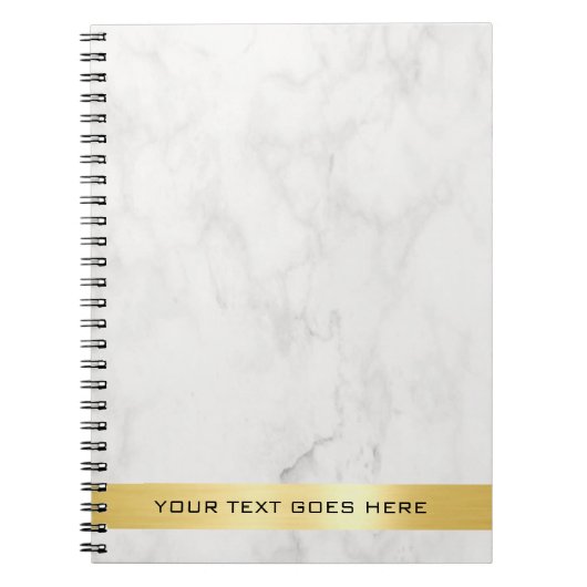 Carnet Modèle de spirale classique en marbre blanc or élé (Devant)