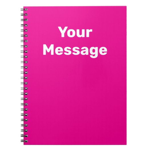 Carnet Modèle de texte de nom blanc rose foncé à faire so (Devant)