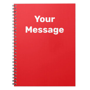 Carnet Modèle de texte de nom rouge et blanc à faire soi-
