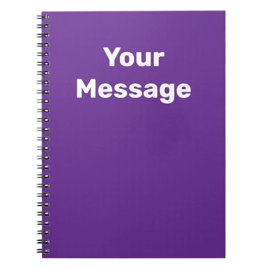 Carnet Modèle de texte de nom violet et blanc à faire soi (Devant)