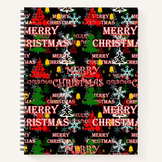 Carnet Modèle de texte décoratif Joyeux Noël (Devant)