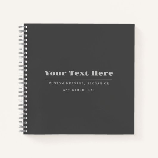 Carnet Modèle de texte rétro-modern éditable | Gris foncé (Devant)