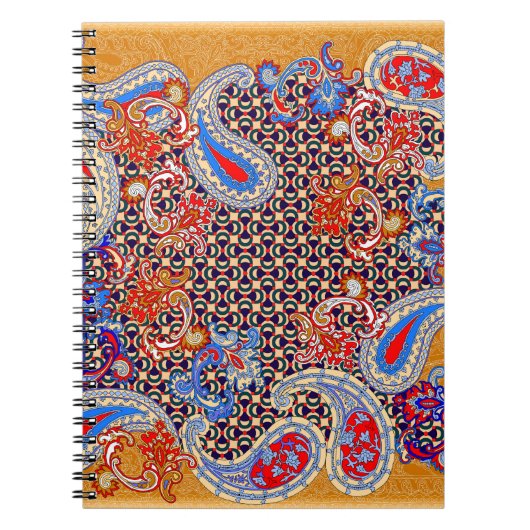 Carnet Modèle d'écharpe multicolore Paisley (Devant)