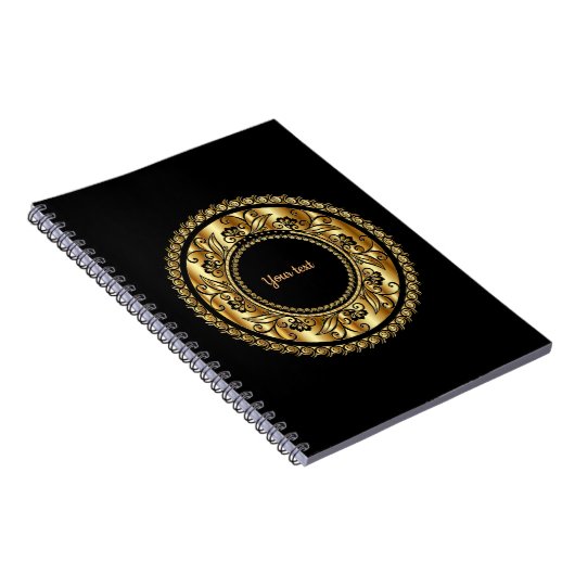 Carnet Modèle d'élégance noir et or (Côté Droit)