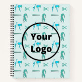 Carnet Modèle d'entreprise de coiffeur sarcelle (Devant)