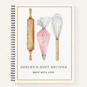 Carnet Modèle des recettes des boulangeries d'aquarelle p (Devant)