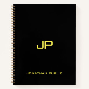 Carnet Modèle élégant de monogramme de nom personnalisé e