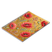 Carnet Modèle fleur de pavot doré (Côté gauche)