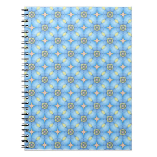 Carnet Modèle Floral Abstrait Bleu (Devant)