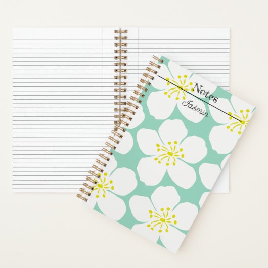 Carnet Modèle floral blanc (À l'intérieur)