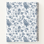 Carnet Modèle Floral bleu et nom Personnalisé (Dos)