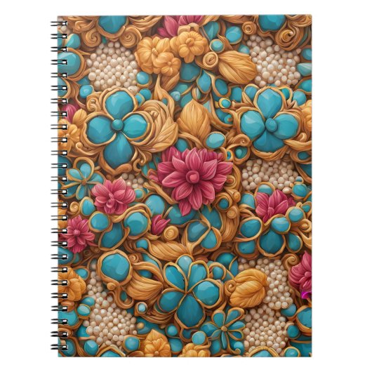 Carnet Modèle floral coloré (Devant)