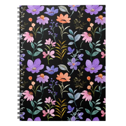Carnet Modèle floral coloré (Devant)
