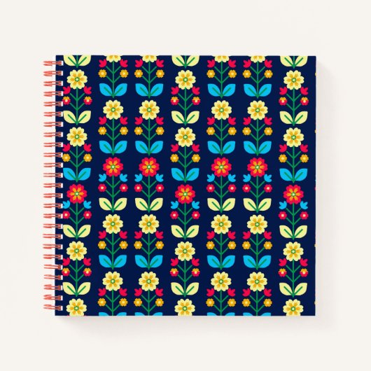 Carnet Modèle floral coloré (Devant)