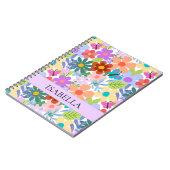 Carnet Modèle floral coloré moderne personnalisé (Côté gauche)