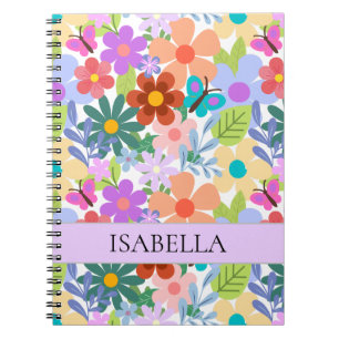 Carnet Modèle floral coloré moderne personnalisé
