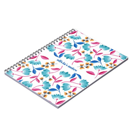 Carnet Modèle floral d'art populaire personnalisé (Côté gauche)