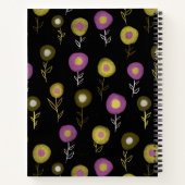 Carnet Modèle floral foncé Fille Nom Art Sketchbook (Dos)