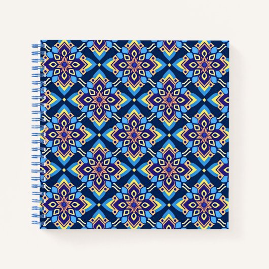 Carnet Modèle floral géométrique Boho coloré (Devant)