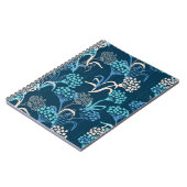 Carnet Modèle Floral Hydrangea stylisé - Bleu élégant (Côté gauche)