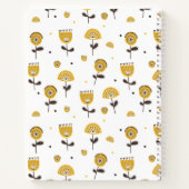 Carnet Modèle Floral Jaune Moderne Du Milieu Du Siècle (Dos)