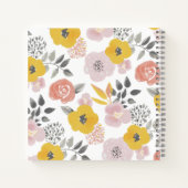 Carnet Modèle floral mélangé brillant avec votre monogram (Dos)