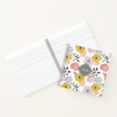Carnet Modèle floral mélangé brillant avec votre monogram (Intérieur)