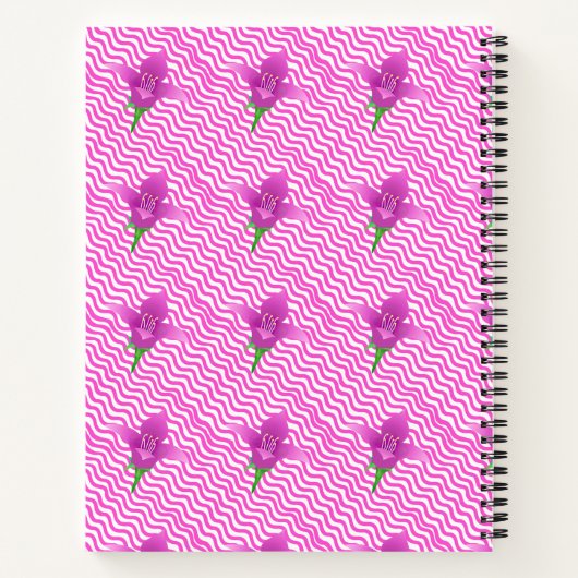 Carnet Modèle floral pourpre moderne (Dos)