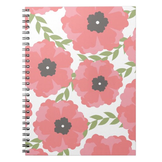 Carnet Modèle floral rose femme (Devant)