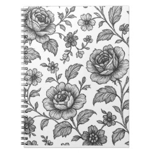 Carnet Modèle Floral Rose vintage