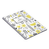 Carnet Modèle floral scandinave noir et jaune (Côté Droit)