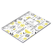 Carnet Modèle floral scandinave noir et jaune (Côté gauche)