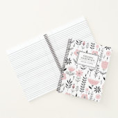 Carnet Modèle floral scandinave noir et rose (Intérieur)