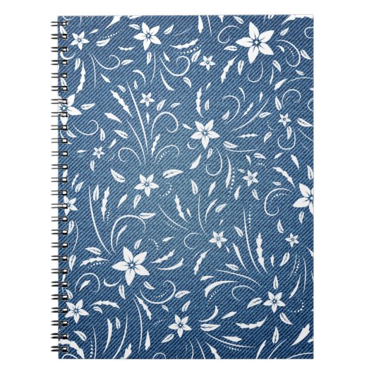 Carnet Modèle floral sur denim (Devant)