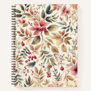 Carnet Modèle Floral vintage Avec Berries