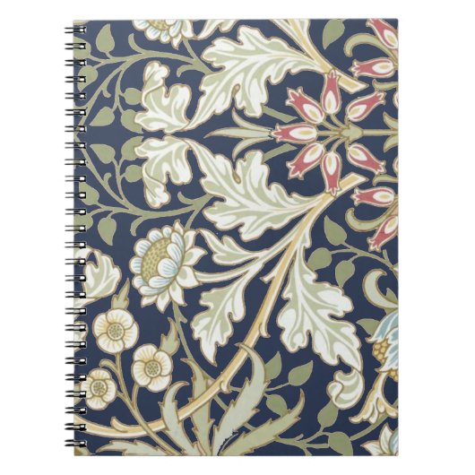 Carnet Modèle Floral vintage sur bleu (Devant)